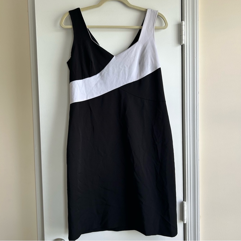 Black and White Color Block Sleeveless Giorgio Fiorlini Dress Size 10 Vintage